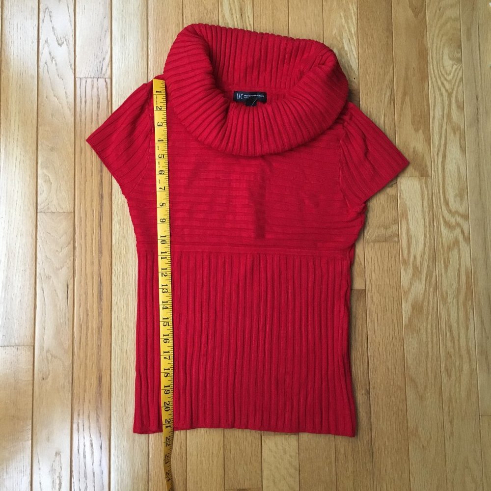 NWT INC International Concepts Red Cowl Neck Short Sleeve Blouse Size MP - Picture 3 of 6